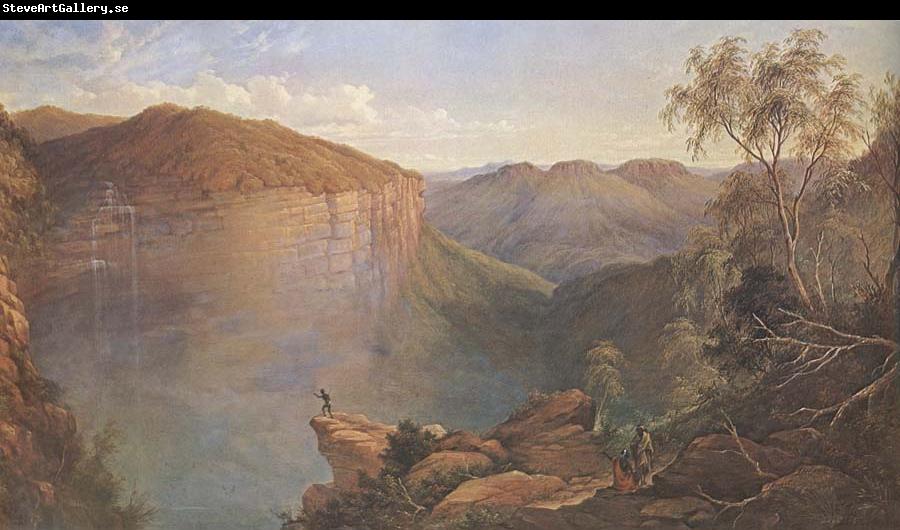 JH Carse THe Weatherboard Falls,Blue Mountains